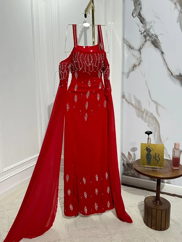 شيفون جورجيت.. تطريز يدوي راااقي على القماش